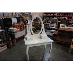 WHITE VANITY WITH MIRROR