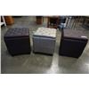 Image 2 : 3 TUFTED STORAGE OTTOMANS