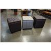 Image 3 : 3 TUFTED STORAGE OTTOMANS