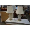 Image 1 : 2 WHITE GLASS TABLE LAMPS