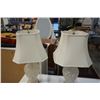 Image 3 : 2 WHITE GLASS TABLE LAMPS