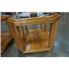 Image 8 : PAIR OF OAK GLASSTOP ENDTABLES