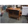 Image 1 : HADN CRAFTED SOLID TEAK GLASS DOOR CABINET WITH PULL OUT DRAWERS