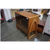 Image 2 : HADN CRAFTED SOLID TEAK GLASS DOOR CABINET WITH PULL OUT DRAWERS