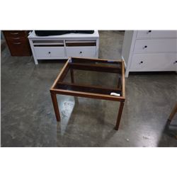 TEAK GLASSTOP COFFEE TABLE