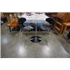 Image 1 : CHROME GLASSTOP PALUCCI DINING TABLE WITH 2 LEATHER CHAIRS