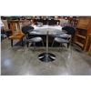 Image 2 : CHROME GLASSTOP PALUCCI DINING TABLE WITH 2 LEATHER CHAIRS
