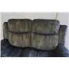 Image 3 : BRAND NEW GREY VELVET DOUBLE RECLINING LOVE SEAT - RETAIL $599