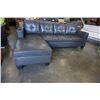 Image 1 : BRAND NEW GREY AIR LEATHER 2 PC SECTIONAL SOFA W/ CUPHOLDERS, AND REMOVABLE PILLOW BACKS, RETAIL $13