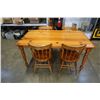 Image 1 : WOOD DINING TBALE WITH 4 CHAIRS