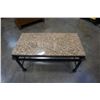 Image 2 : MARBLE TOP IRON BASE COFFEE AND END TABLE SET