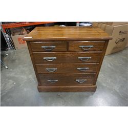 SOLID WOOD RANCH OAK 5 DRAWER DRESSER