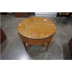 30" DIAMETER GLASSTOP COFFEE TABLE