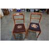 Image 1 : 2 VINTAGE CHAIRS WITH STICHED SEATS