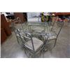 Image 1 : METAL GLASSTOP DINING TABLE WITH 4 CHIARS