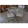 Image 2 : METAL GLASSTOP DINING TABLE WITH 4 CHIARS