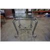 Image 3 : METAL GLASSTOP DINING TABLE WITH 4 CHIARS