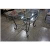 Image 7 : METAL GLASSTOP DINING TABLE WITH 4 CHIARS