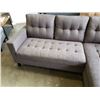 Image 3 : BRAND NEW CHARCOAL TUFTED REVERSIBLE SECTIONAL SOFA - RETAIL $899