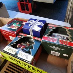 Box of Cocacola and english christmas ornaments