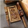 Image 2 : LOT OF WOOD FACE CARVINGS
