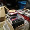 Image 3 : BOX OF CDS AND BAG OF RETRO CASSETTE TAPES