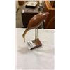 Image 8 : 2 BRASS AND WOOD BIRD FIGURES