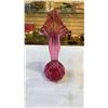 Image 13 : POTTERY VASE, SIGNED ART GLASS VASE AND PINK ART GLASS VASE