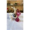 Image 1 : POTTERY VASE, SIGNED ART GLASS VASE AND PINK ART GLASS VASE
