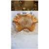 Image 2 : ART GLASS DISH, VASE, AND SILVER PLATED NAPKIN RINGS
