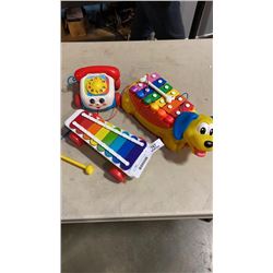 FISHER PRICE KIDS PHONE, XYLOPHONE AND DOG XYLOPHONE