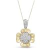Image 1 : Natural 0.55 CTW Diamond Necklace 18K Two Tone Yellow Gold - REF-195M3F