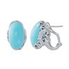 Image 1 : Natural 12.68 CTW Turquoise & Diamond Earrings 14K White Gold - REF-89Y3N