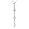 Image 1 : Natural 1.03 CTW Princess Diamond Necklace 14K White Gold - REF-222X3T