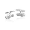 Image 1 : Natural 0.10 CTW Diamond Cuff Links 18K White Gold - REF-113X4T