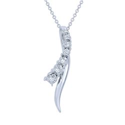 Natural 0.08 CTW Diamond Necklace 14K White Gold - REF-33N3Y