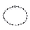 Image 1 : Natural 2.88 CTW Diamond & Black Round Diamond Bracelet 14K White Gold - REF-167K4R