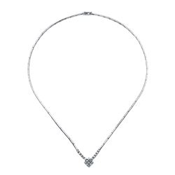 Natural 0.57 CTW Diamond Necklace 18K White Gold - REF-207T2X