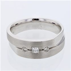 Natural 0.28 CTW Princess Diamond Ring 14K White Gold - REF-124N2Y