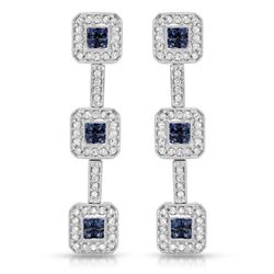 Natural 1.94 CTW Sapphire & Diamond Earrings 14K White Gold - REF-141N3Y