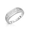 Image 1 : Natural 0.59 CTW Princess Diamond Ring 14K White Gold - REF-99F2M