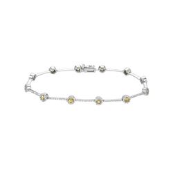 Natural 2.41 CTW Yellow Sapphire & Diamond Bracelet W=4MM 14K Gold - REF-120T6X