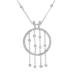 Natural 0.89 CTW Diamond Necklace 18K White Gold - REF-224K3R