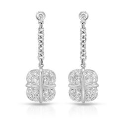 Natural 0.50 CTW Diamond Earrings 14K White Gold - REF-74K7R