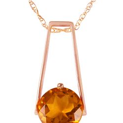 Genuine 1.45 ctw Citrine Necklace 14KT Rose Gold - REF-23K8V