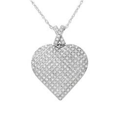 Natural 0.50 CTW Diamond Necklace 14K White Gold - REF-91N8Y