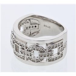 Natural 0.58 CTW Diamond Ring 14K White Gold - REF-119N7Y