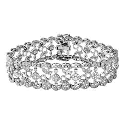 Natural 6.55 CTW Diamond Bracelet 18K White Gold - REF-758W7H