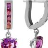 Image 1 : Genuine 3.2 ctw Amethyst Earrings 14KT White Gold - REF-37H4X