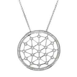 Natural 0.58 CTW Diamond Necklace 18K White Gold - REF-131F4M